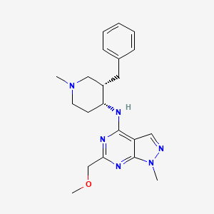 molecular formula C21H28N6O B5266703 N-[(3S*,4R*)-3-benzyl-1-methyl-4-piperidinyl]-6-(methoxymethyl)-1-methyl-1H-pyrazolo[3,4-d]pyrimidin-4-amine 