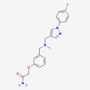 2-(3-{[{[1-(4-fluorophenyl)-1H-pyrazol-4-yl]methyl}(methyl)amino]methyl}phenoxy)acetamide