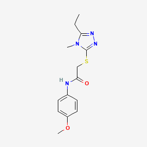 2-[(5-ethyl-4-methyl-4H-1,2,4-triazol-3-yl)sulfanyl]-N-(4-methoxyphenyl)acetamide