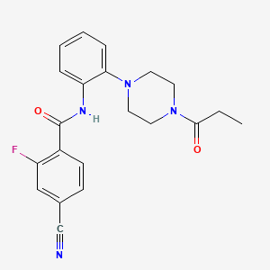 4-cyano-2-fluoro-N-[2-(4-propanoylpiperazin-1-yl)phenyl]benzamide