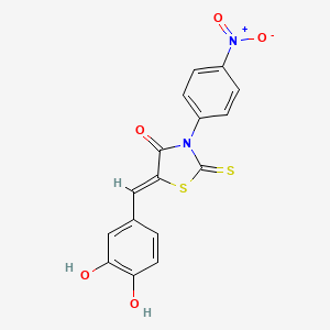 (5Z)-5-[(3,4-dihydroxyphenyl)methylidene]-3-(4-nitrophenyl)-2-sulfanylidene-1,3-thiazolidin-4-one