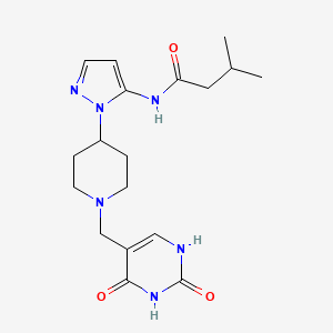 N-(1-{1-[(2,4-dioxo-1,2,3,4-tetrahydropyrimidin-5-yl)methyl]piperidin-4-yl}-1H-pyrazol-5-yl)-3-methylbutanamide