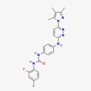 molecular formula C23H21F2N7O B5266866 N-(2,4-difluorophenyl)-N'-(4-{[6-(3,4,5-trimethyl-1H-pyrazol-1-yl)-3-pyridazinyl]amino}phenyl)urea 