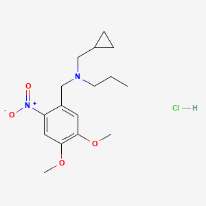 N-(cyclopropylmethyl)-N-[(4,5-dimethoxy-2-nitrophenyl)methyl]propan-1-amine;hydrochloride