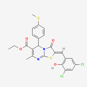 ethyl (2Z)-2-[(3,5-dichloro-2-hydroxyphenyl)methylidene]-7-methyl-5-(4-methylsulfanylphenyl)-3-oxo-5H-[1,3]thiazolo[3,2-a]pyrimidine-6-carboxylate