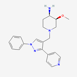 (3S*,4R*)-3-methoxy-1-[(1-phenyl-3-pyridin-4-yl-1H-pyrazol-4-yl)methyl]piperidin-4-amine