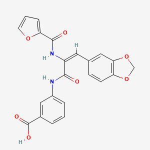 3-[[(E)-3-(1,3-benzodioxol-5-yl)-2-(furan-2-carbonylamino)prop-2-enoyl]amino]benzoic acid