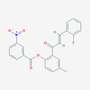 2-[3-(2-fluorophenyl)acryloyl]-4-methylphenyl 3-nitrobenzoate