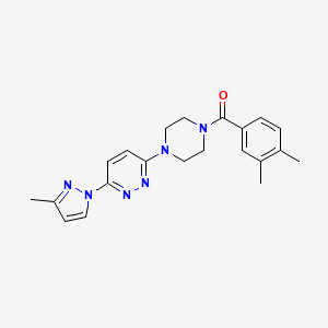 3-[4-(3,4-dimethylbenzoyl)-1-piperazinyl]-6-(3-methyl-1H-pyrazol-1-yl)pyridazine