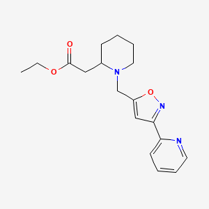 ethyl (1-{[3-(2-pyridinyl)-5-isoxazolyl]methyl}-2-piperidinyl)acetate