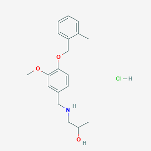 1-[[3-Methoxy-4-[(2-methylphenyl)methoxy]phenyl]methylamino]propan-2-ol;hydrochloride