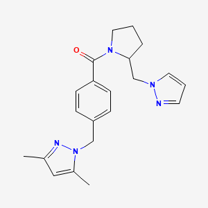 3,5-dimethyl-1-(4-{[2-(1H-pyrazol-1-ylmethyl)-1-pyrrolidinyl]carbonyl}benzyl)-1H-pyrazole