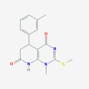 1-methyl-5-(3-methylphenyl)-2-(methylthio)-5,8-dihydropyrido[2,3-d]pyrimidine-4,7(1H,6H)-dione