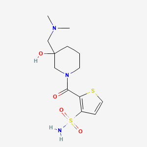 molecular formula C13H21N3O4S2 B5267345 2-({3-[(dimethylamino)methyl]-3-hydroxy-1-piperidinyl}carbonyl)-3-thiophenesulfonamide 