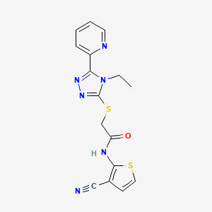 N-(3-cyano-2-thienyl)-2-{[4-ethyl-5-(2-pyridinyl)-4H-1,2,4-triazol-3-yl]thio}acetamide