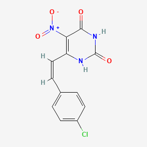 molecular formula C12H8ClN3O4 B5267380 6-[2-(4-chlorophenyl)vinyl]-5-nitro-2,4-pyrimidinediol 