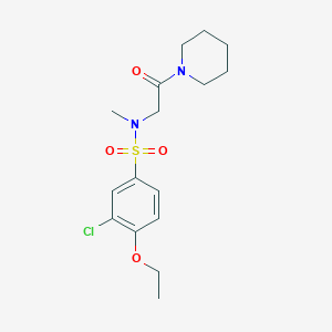 molecular formula C16H23ClN2O4S B5267391 3-chloro-4-ethoxy-N-methyl-N-[2-oxo-2-(piperidin-1-yl)ethyl]benzenesulfonamide 