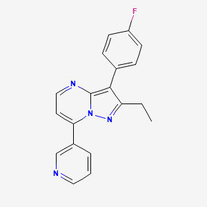 3-[2-ETHYL-3-(4-FLUOROPHENYL)PYRAZOLO[1,5-A]PYRIMIDIN-7-YL]PYRIDINE