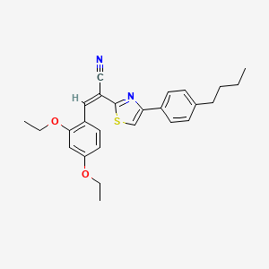 (Z)-2-[4-(4-butylphenyl)-1,3-thiazol-2-yl]-3-(2,4-diethoxyphenyl)prop-2-enenitrile