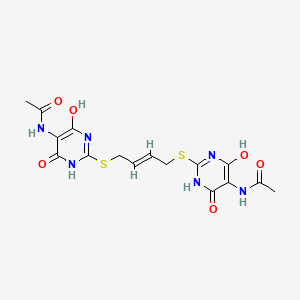 molecular formula C16H18N6O6S2 B5267456 N,N'-{2-butene-1,4-diylbis[thio(4,6-dihydroxy-2,5-pyrimidinediyl)]}diacetamide 