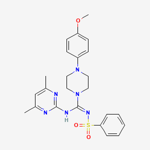 N-(4,6-dimethyl-2-pyrimidinyl)-4-(4-methoxyphenyl)-N'-(phenylsulfonyl)-1-piperazinecarboximidamide