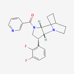 molecular formula C21H21F2N3O B5267471 [(2R,3R,6R)-3-(2,3-difluorophenyl)-1,5-diazatricyclo[5.2.2.02,6]undecan-5-yl]-pyridin-3-ylmethanone 