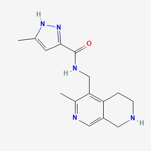 3-methyl-N-[(3-methyl-5,6,7,8-tetrahydro-2,7-naphthyridin-4-yl)methyl]-1H-pyrazole-5-carboxamide