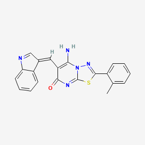 molecular formula C21H15N5OS B5267489 5-amino-6-[(E)-indol-3-ylidenemethyl]-2-(2-methylphenyl)-[1,3,4]thiadiazolo[3,2-a]pyrimidin-7-one 