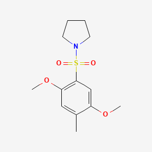 molecular formula C13H19NO4S B5267514 1-(2,5-Dimethoxy-4-methylphenyl)sulfonylpyrrolidine 