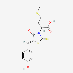 (Z)-2-(5-(4-hydroxybenzylidene)-4-oxo-2-thioxothiazolidin-3-yl)-4-(methylthio)butanoic acid