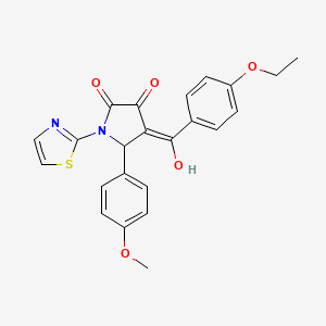 molecular formula C23H20N2O5S B5267544 4-(4-ethoxybenzoyl)-3-hydroxy-5-(4-methoxyphenyl)-1-(1,3-thiazol-2-yl)-2,5-dihydro-1H-pyrrol-2-one 