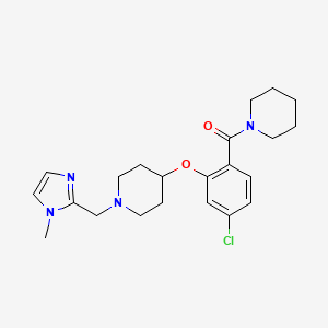 molecular formula C22H29ClN4O2 B5267579 [4-Chloro-2-[1-[(1-methylimidazol-2-yl)methyl]piperidin-4-yl]oxyphenyl]-piperidin-1-ylmethanone 