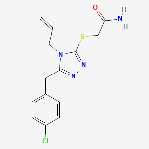 molecular formula C14H15ClN4OS B5267620 2-{[4-ALLYL-5-(4-CHLOROBENZYL)-4H-1,2,4-TRIAZOL-3-YL]SULFANYL}ACETAMIDE 