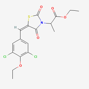 molecular formula C17H17Cl2NO5S B5267645 ethyl 2-[(5E)-5-[(3,5-dichloro-4-ethoxyphenyl)methylidene]-2,4-dioxo-1,3-thiazolidin-3-yl]propanoate 