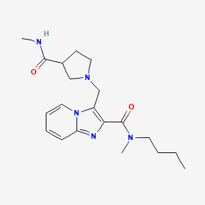 molecular formula C20H29N5O2 B5267692 N-butyl-N-methyl-3-({3-[(methylamino)carbonyl]pyrrolidin-1-yl}methyl)imidazo[1,2-a]pyridine-2-carboxamide 