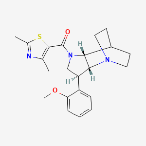 molecular formula C22H27N3O2S B5267702 (2,4-dimethyl-1,3-thiazol-5-yl)-[(2R,3S,6R)-3-(2-methoxyphenyl)-1,5-diazatricyclo[5.2.2.02,6]undecan-5-yl]methanone 