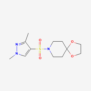 molecular formula C12H19N3O4S B5267766 8-[(1,3-dimethyl-1H-pyrazol-4-yl)sulfonyl]-1,4-dioxa-8-azaspiro[4.5]decane 