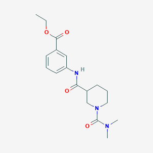 molecular formula C18H25N3O4 B5267770 ETHYL 3-[1-(DIMETHYLCARBAMOYL)PIPERIDINE-3-AMIDO]BENZOATE 