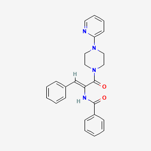 N-[(Z)-3-oxo-1-phenyl-3-(4-pyridin-2-ylpiperazin-1-yl)prop-1-en-2-yl]benzamide