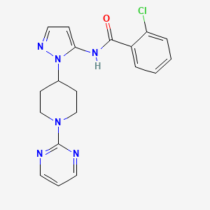 2-chloro-N-[1-(1-pyrimidin-2-ylpiperidin-4-yl)-1H-pyrazol-5-yl]benzamide