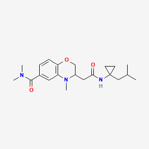 3-{2-[(1-isobutylcyclopropyl)amino]-2-oxoethyl}-N,N,4-trimethyl-3,4-dihydro-2H-1,4-benzoxazine-6-carboxamide