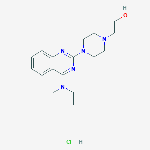 molecular formula C18H28ClN5O B5267871 2-{4-[4-(diethylamino)-2-quinazolinyl]-1-piperazinyl}ethanol hydrochloride 