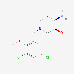 molecular formula C14H20Cl2N2O2 B5267906 (3S*,4R*)-1-(3,5-dichloro-2-methoxybenzyl)-3-methoxypiperidin-4-amine 