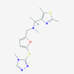 1-(2,5-dimethyl-1,3-thiazol-4-yl)-N-methyl-N-({5-[(4-methyl-4H-1,2,4-triazol-3-yl)thio]-2-furyl}methyl)ethanamine