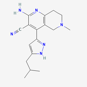 2-amino-4-(5-isobutyl-1H-pyrazol-3-yl)-6-methyl-5,6,7,8-tetrahydro-1,6-naphthyridine-3-carbonitrile