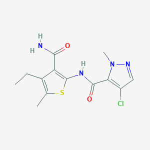 N-(3-carbamoyl-4-ethyl-5-methylthiophen-2-yl)-4-chloro-1-methyl-1H-pyrazole-5-carboxamide