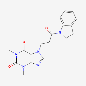 7-[3-(2,3-dihydro-1H-indol-1-yl)-3-oxopropyl]-1,3-dimethyl-3,7-dihydro-1H-purine-2,6-dione