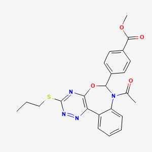 methyl 4-[7-acetyl-3-(propylthio)-6,7-dihydro[1,2,4]triazino[5,6-d][3,1]benzoxazepin-6-yl]benzoate