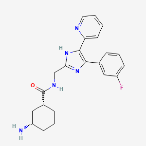 rel-(1R,3S)-3-amino-N-{[4-(3-fluorophenyl)-5-(2-pyridinyl)-1H-imidazol-2-yl]methyl}cyclohexanecarboxamide hydrochloride