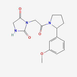 3-{2-[2-(3-methoxyphenyl)-1-pyrrolidinyl]-2-oxoethyl}-2,4-imidazolidinedione